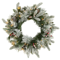 Guirlande de Noël réaliste faite à la main, luxueuse, floquée, effet neige haute densité en PE, décoration de porte, qualité supérieure EXW