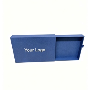 Boîte cadeau rectangulaire avec ruban, imprimable avec logo, boîte d'emballage en carton avec tiroir - Product Image 4