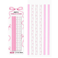 Pailles de remplacement pour gobelets Stanley 30 et 40 oz, pailles en plastique réutilisables imprimées personnalisées style Coquette Bow & Pink Girl