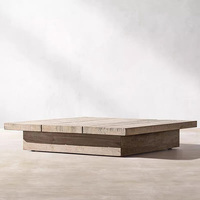 Table basse de jardin en teck massif de qualité professionnelle, moderne, écologique, imperméable et durable pour l'extérieur