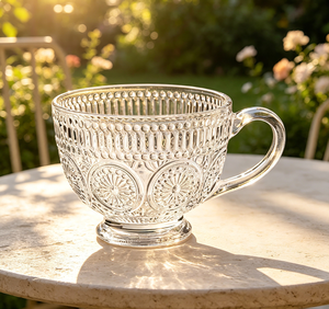 Gobelet en verre de style nordique de 400 ml avec motif floral, réutilisable et portable, à paroi simple, grande capacité, unisexe, pour la maison, le bureau, les cadeaux - Product Image 1