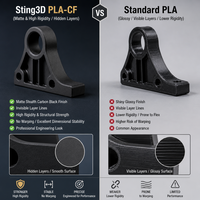 Filament d'impression 3D PLA carbone Sting3D 1,75 mm, haute résistance, faible déformation, qualité ingénierie PLA-CF pour imprimantes 3D FDM