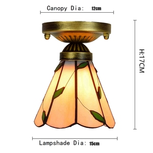 Tiffany Corridor Plafondlamp Europese Groene Glazen Knop Slaapkamer Plafondlamp Balkon Gang Portiek Plafond Verlichtingsarmaturen - Product Image 3