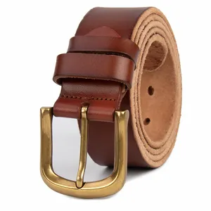 Fabricants Vente en gros Ceinture à boucle ardillon en cuir véritable Ceintures pour hommes en cuir de vache monocouche personnalisées