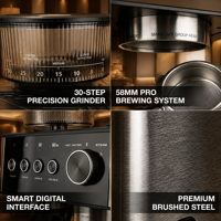 Máquina de Café Espresso Semiautomática OEM con Molinillo Integrado, Intensidad Ajustable, Operación con un Toque, para Uso Comercial en Cafeterías