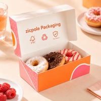 Boîte à donuts personnalisée en gros avec logo, boîte d'emballage pour pain et biscuits, boîte à donuts de qualité alimentaire biodégradable pour 2 ou 4 donuts, boîte à emporter pour la restauration
