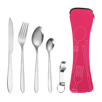 5 pièces/ensemble sacs de plongée petit cadeau cuisine couverts en acier inoxydable vaisselle salade fourchette vaisselle occidentale trois pièces sculpté