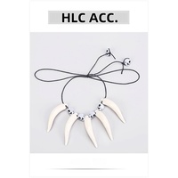 RTS Stone Age Voodoo Cave Bois Pendentif Collier Ivoire Blanc Sanglier Défenses Pendentif Collier Avec Crâne Perles Corne Bijoux
