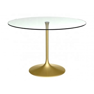 Bàn Ăn Hiện Đại MDF hình bầu dục màu trắng với Vàng <span class=keywords><strong>Tulip</strong></span> cơ sở đồ nội thất nhà kim loại sắt Phật Sơn vàng trắng bàn bếp Shen Zhen - Product Image 6