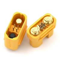 Connecteur Amass AS150U, tête banane 2,0 mm, 18AWG, anti-ignition avec broche de signalisation, pièces de prise étanche pour batterie au lithium
