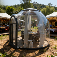 Dôme géodésique moderne quatre saisons, imperméable et résistant aux UV, pour glamping extérieur, type igloo, avec salle de bain intégrée, idéal pour les hôtels
