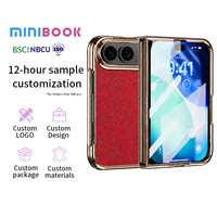 Étui de luxe en cuir électroplaqué Minibook Light Luxury avec protection d'écran, coque de téléphone antichoc pour iPhone Duo