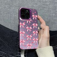 Coque de téléphone portable antichoc Fashion Love Bow colorée argentée pour iPhone 16 Plus 17 18 Pro Max 14 13 12