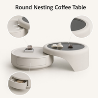 Fournisseur Professionnel : Commode Moderne Multifonctionnelle Gain de Place à Double Tiroir Extensible Dissimulé, en Bois Massif avec Panneau en Verre