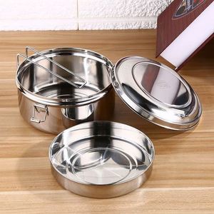 2025 304 Stainless Steel Bento <b>Round</b> Student Portable Picnic Single Layer Lunch <b>Box</b> for Promotion - Product Image 4