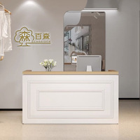 Bureau de réception blanc société bureau de conseil service guide bureau simple moderne salon de beauté caissier bar pour magasin de vêtements