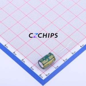 Condensador Electrolítico de Aluminio CV102MC812B de Montaje Pasante (THT), D8xL12mm 8mm 12mm 6000hrs-105 ℃ - Product Image 1