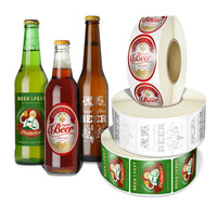 Étiquettes autocollantes personnalisées en PVC transparent double face, carrées, imperméables, pour bouteilles de boissons, eau minérale, jus, etc.