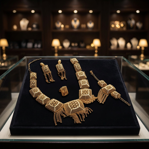 Juego de Collares de Latón Chapado en Oro de 14K, 18K y 24K, Diseño Tradicional Turco, Joyería de Moda Indo-Occidental - Product Image 2