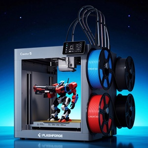 Imprimante 3D haute vitesse Creator 5, quatre têtes d'impression, 500 % plus rapide, sans purge de résidus, nivellement automatique, multicolore, FDM, laboratoire QIDI Flashfo - Product Image 1