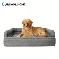 Lit pour chien rectangulaire SUREWALHOME, meubles pour animaux, lit pour chat avec housse amovible, coussin pour chien pour endroits de couchage, canapé pour chien