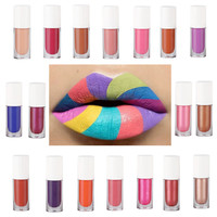 Lipstik Lipgloss Matte Warna Cerah Murah dan Bagus Label Pribadi Kustom Nude Tahan Air Lipstik Cair Matte Kotak Massal