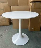 Table de salle à manger moderne en bois de style tulipe avec base sur piédestal vintage, table ronde avec chaises