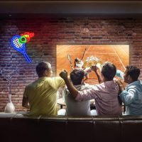 Enseigne néon LED Neonawall en forme de raquette de tennis et de balle flamme, étanche IP65, en acrylique et silicone, garantie 2 ans, pour clubs sportifs et usage domestique