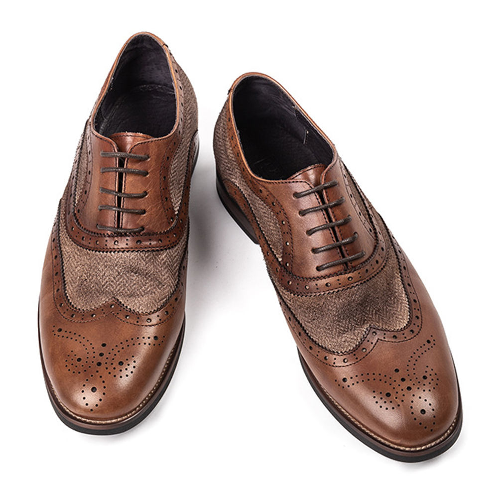 Zapatos Oxford de cuero genuino para hombre, calzado elegante