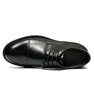 Chaussures habillées pour hommes en cuir véritable, style Oxford, bout rond, à lacets, couleur unie, semelle extérieure en caoutchouc, toutes saisons, pour le travail, vente en gros de chaussures pour hommes - Product Image 6