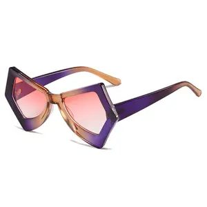 Gafas de sol con gradiente para mujer, lentes de sol con forma de mariposa Multicolor, a la moda