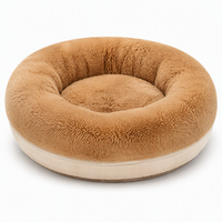 Coussin apaisant pour chien en tissu moelleux avec rebord surélevé pour animaux anxieux (chats et chiens), lavable, accessoire pour animaux de compagnie