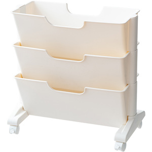 Office Organizer Storage Rack With Wheels Rectangle Standing Type Minimalist White Pink Blue PP Material SD-9162 - Product Image 1
