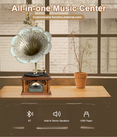 Nouveaux produits chine nostalgique en laiton corne tourne-disque en bois lecteur de Gramophone vente en gros