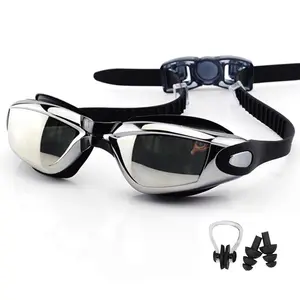 نظارات السباحة PC Lens للرجال والنساء مقاومة للأشعة فوق البنفسجية قابلة للتعديل من السيليكون مقاومة للماء نظارات البحر للكبار ضد الضباب