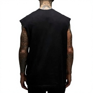 Manufacturer Wholesale Men Summer <b>Vest</b> <b>Loose</b> Sleeveless 100% Cotton Custom Logo Front MenSinglet Tank <b>Tops</b> Breathable Quick Dry - Product Image 3