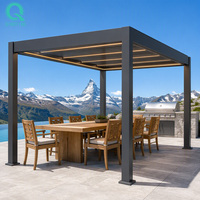 Pergola de jardin grande et à lames orientables en aluminium QINGYING avec côtés