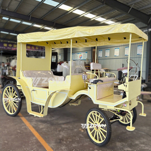 Voiture électrique de tourisme jaune crème avec auvent assorti pour visites de châteaux, mariages et photographie de paysages - Product Image 4