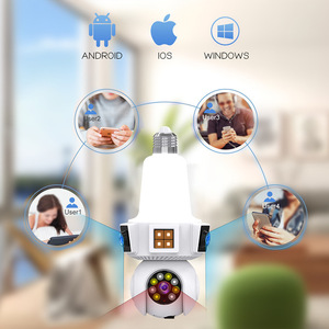 Caméra ampoule intelligente V380Pro 6MP, double objectif, vision nocturne, contrôle par application, lumière LED E27 pour la surveillance de la sécurité à domicile - Product Image 4