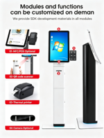 Kiosque de paiement en libre-service sur pied de 23,6 pouces avec lecteur NFC et scanner, imprimante thermique
