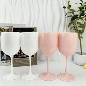 Gobelets en plastique PP incassables de 16 oz, verres à vin rouge sur <span class=keywords><strong>pied</strong></span>, verres à champagne pour mariages, bars et fêtes, pour boissons - Product Image 2