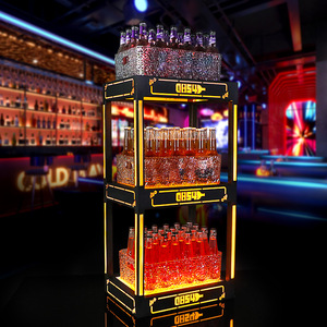 LED Illuminated Display <b>Rack</b> For <b>Bars</b> And Nightclubs With Colorful Lighting Commercial Beverage Stand - Product Image 3
