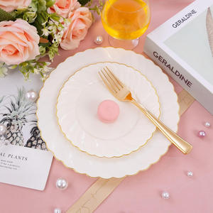 Nampan Plastik Bulat Custom XUELI dengan Desain Pinggiran Bunga, Pilih Warna dan Pola untuk Peralatan Makan di Rumah, Pesta, dan Meja Makan - Product Image 2