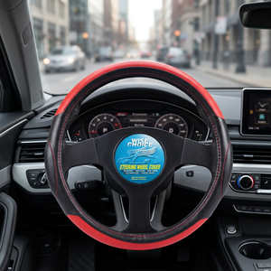 Funda para Volante Deportiva, Material PVC, Detalle de Línea Roja, Accesorio Universal para Auto, Suministro al por Mayor - Product Image 2