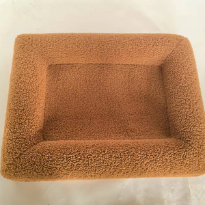 Braunes Memory-Komfort Rundes Katzen- & Hundebett aus Cord-Wolle Abnehmbar Waschbar Solides Design - Product Image 1