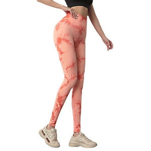 Nuovi <span class=keywords><strong>Leggings</strong></span> tinto in cravatta per palestra ad asciugatura rapida da allenamento a <span class=keywords><strong>vita</strong></span> <span class=keywords><strong>alta</strong></span> pantaloni da Yoga sportivi senza cuciture per donna - Product Image 6