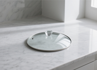 Couvercles en silicone résistants à la chaleur de qualité supérieure pour casseroles et ustensiles de cuisine avec rebord en acier inoxydable usiné CNC