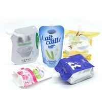 Pochette à bec verseur en PE personnalisée pour l'emballage de boissons liquides, jus, lait, sauce tomate et ketchup - Étanche à l'humidité