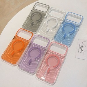 Funda magnética transparente con diseño de ondas para iPhone 14 Pro Max, 15, 16, 17, en varios colores, para la parte trasera del móvil. - Product Image 1