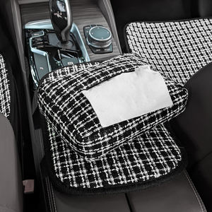 Porte-mouchoirs de voiture en polyester de luxe YECAI, boîte à mouchoirs multifonction pour l'intérieur du véhicule, accessoires de décoration de voiture faciles à installer - Product Image 4